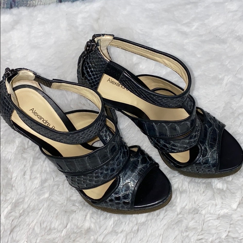 Alexandre Birman python leather open toe pumps 6 - Picture 7 of 9